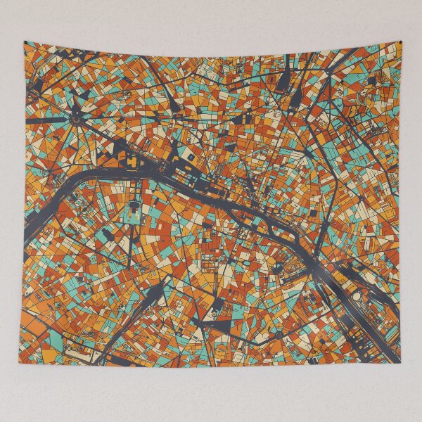 Item preview, Paris Map - Mosaic - Retro Colors designed and sold by HomeCities.