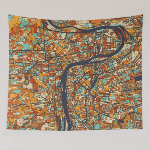 Item preview, Prague Map - Mosaic - Retro Colors designed and sold by HomeCities.