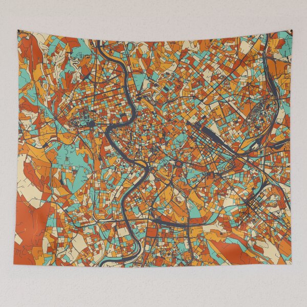 Item preview, Rome Map - Mosaic - Retro Colors designed and sold by HomeCities.