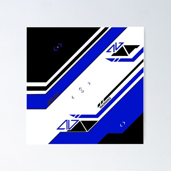 Item preview, Clean Asiimov Design - BLUE Elite CSGO designed and sold by SPAZE-Typo.