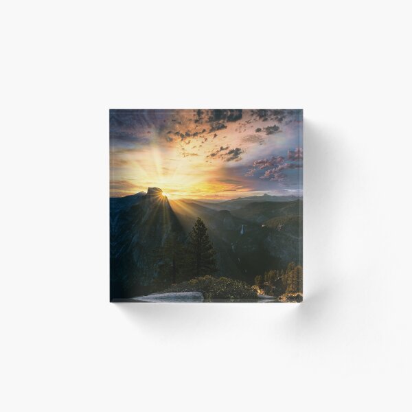 Glacier Point Sunrise Acrylic Block