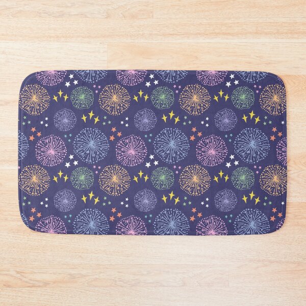 Item preview, Rainbow stars and fireworks on navy designed and sold by LittleBettyMakes.