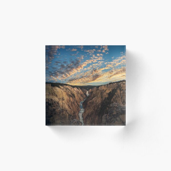 Yellowstone Artists Point Sunset Acrylic Block