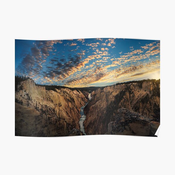 Yellowstone Artists Point Sunset Poster