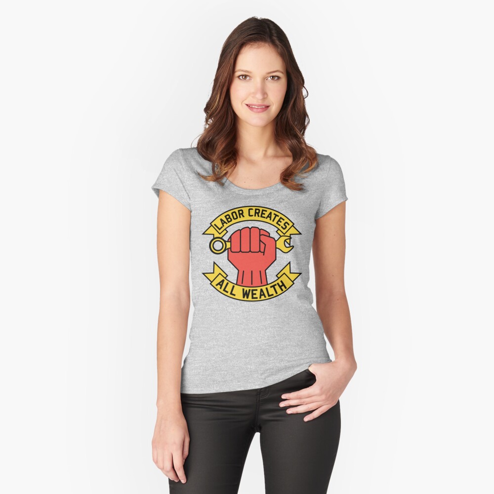 Vista previa del artículo con la obra «Camiseta entallada de cuello ancho», diseñado y vendido por SpaceDogLaika.