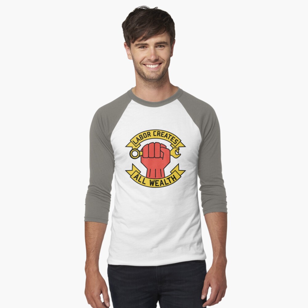 Vista previa del artículo con la obra «Camiseta ¾ estilo béisbol», diseñado y vendido por SpaceDogLaika.