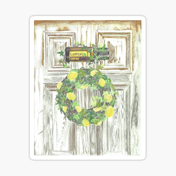 Essential Oils Lemon Wreath Sticker