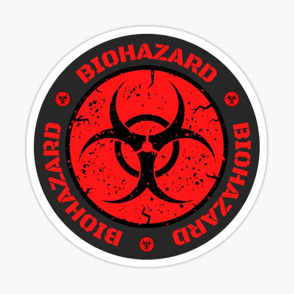 Artikel-Vorschau von Rotes Distressed Biohazard Symbol, designt und verkauft von EBM-Gear.