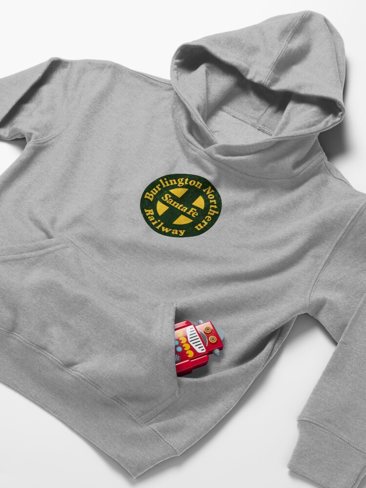 Alternate view of Railway Retro Santa Fe BNSF Vintage Kids Pullover Hoodie