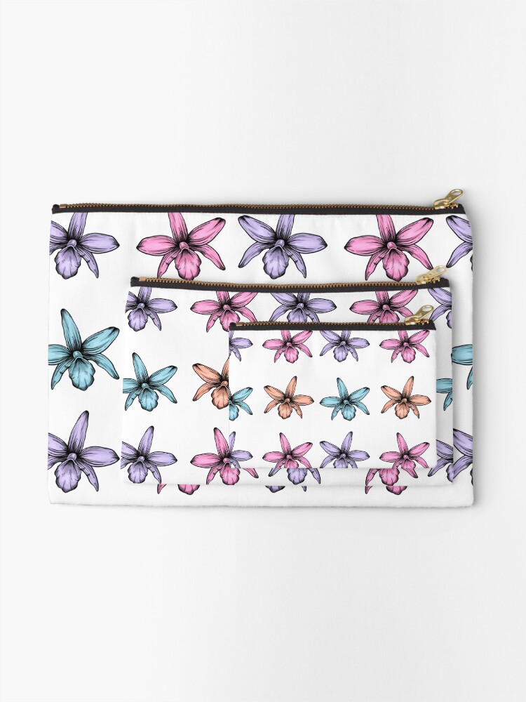 Thumbnail 2 of 4, Zipper Pouch, Orquids designed and sold by PurpleTurtle8.