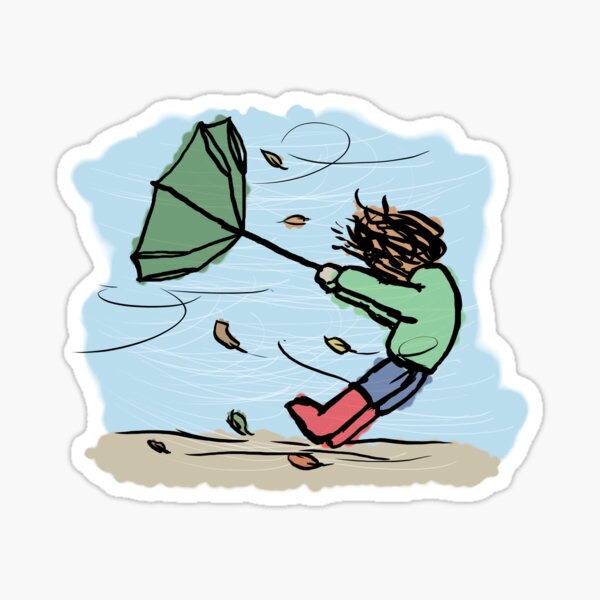 Windy weather Sticker