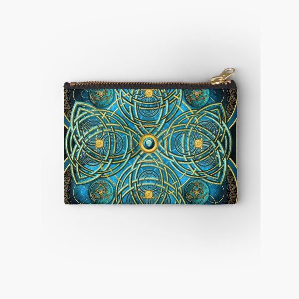 Item preview, Celtic Cross Tapestry in Gold and Teal designed and sold by Naumaddic Arts.