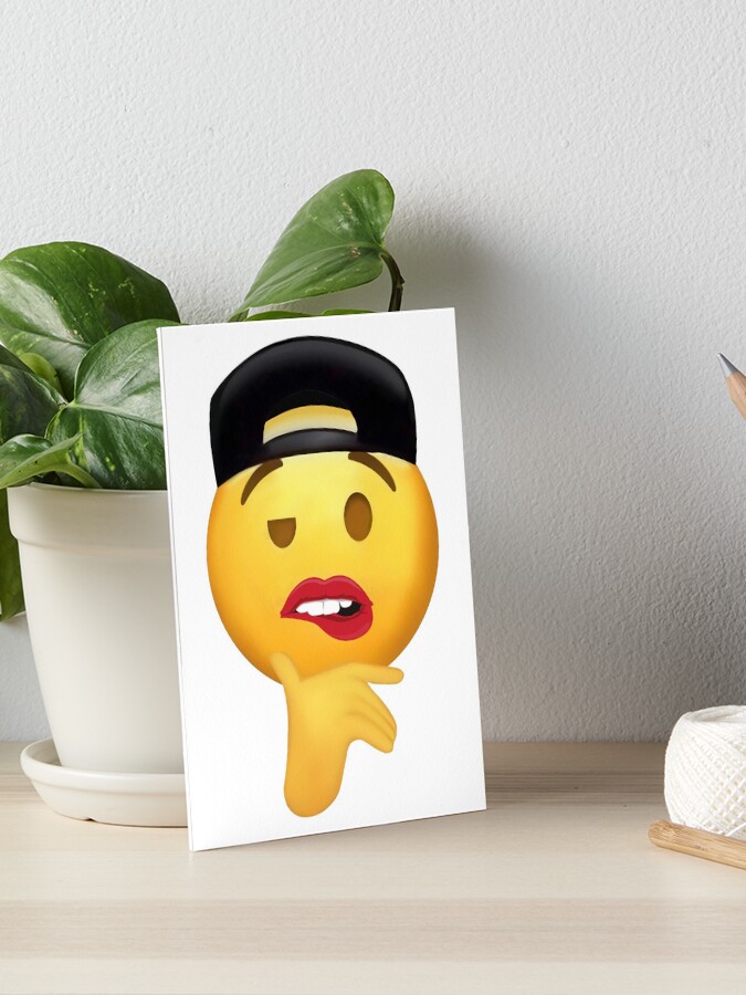 Lip Bite Emoji | Framed Art Print