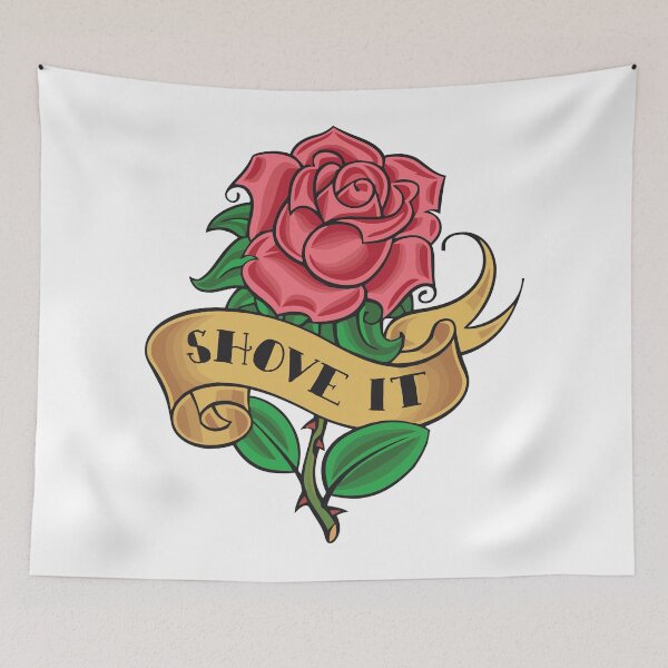 Item preview, SHOVE IT ))(( Retro Rose Tattoo Style Design designed and sold by acquiesce13.