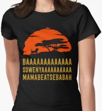BAAAAAAAAAAAAA SOWENYAAAAAAAAAA MAMABEATSEBABAH African Lion T Shirt Women's Fitted T-Shirt