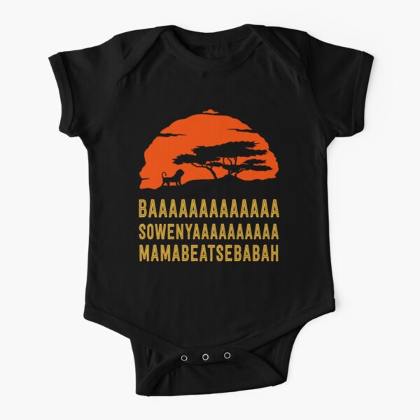 BAAAAAAAAAAAAA SOWENYAAAAAAAAAA MAMABEATSEBABAH African Lion T Shirt Short Sleeve Baby One-Piece