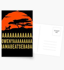 BAAAAAAAAAAAAA SOWENYAAAAAAAAAA MAMABEATSEBABAH Afrikanisches Löwe-T-Shirt Postkarten