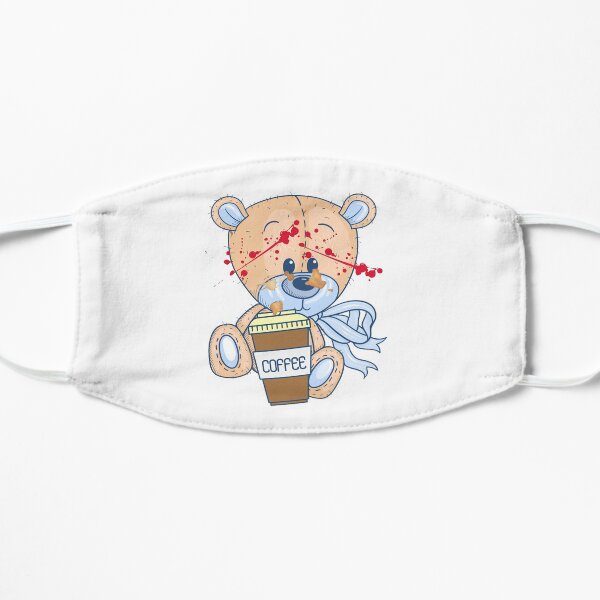 Coffee zombie bear Flat Mask