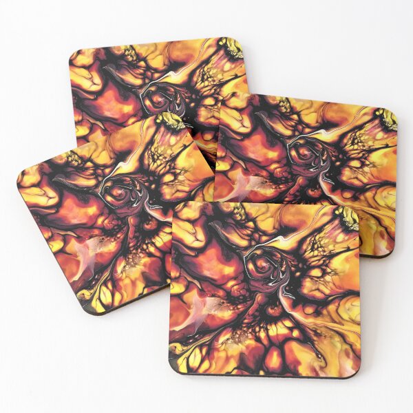 Item preview, RED AND GOLD ACRYLIC BLOOM designed and sold by Jennifer Leavey Designs.