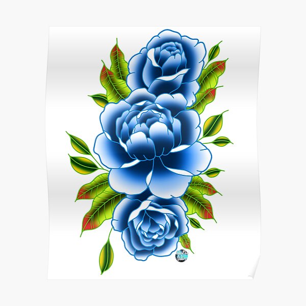 Buy Blue Floral Tattoo Online In India  Etsy India