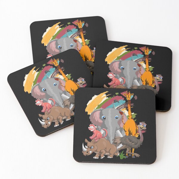 Item preview, Monkey Giraffe Rhinoceros Elephant Ostrich African Animals  designed and sold by Kaceton.