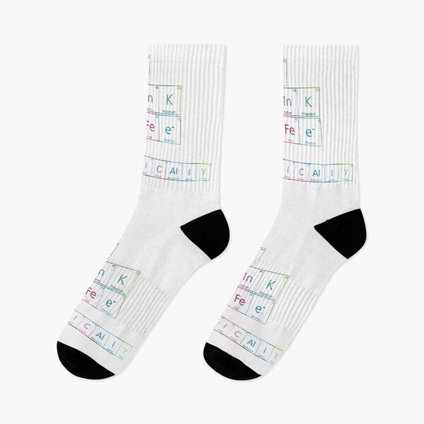 Item preview, I Drink Coffee Periodically Chemistry Pun tie dye font on white background designed and sold by UncleStuScience.