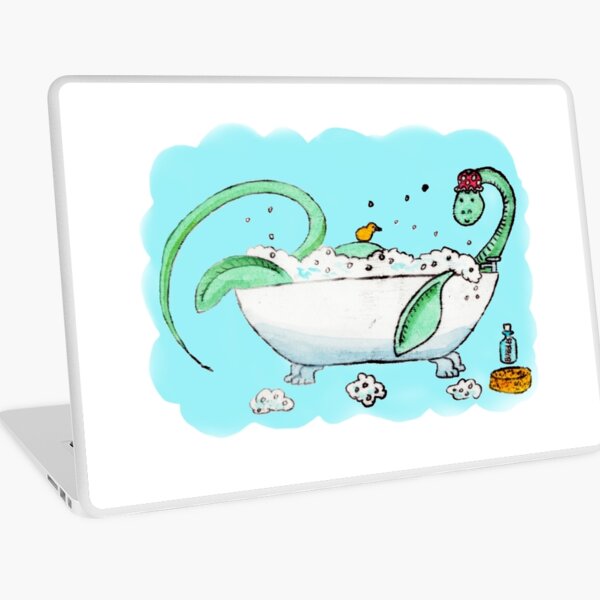 Plesiosaur in the bath Laptop Skin