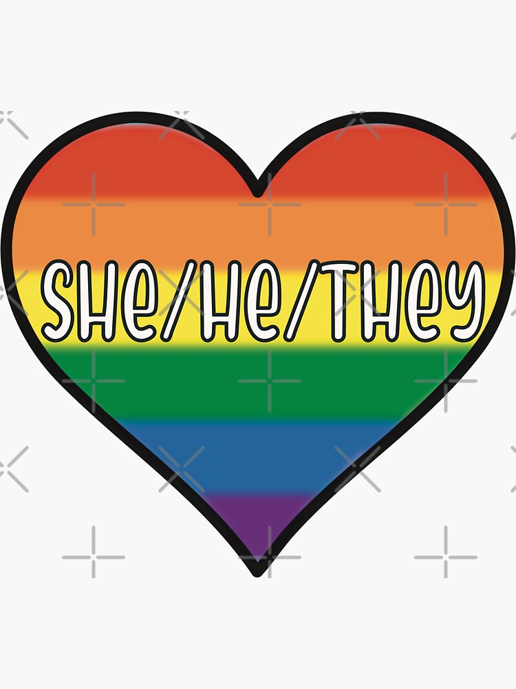Classic Pride Flag Pronouns Shehethey Pronouns Sticker For Sale By