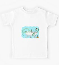 Plesiosaur in the bath Kids Tee