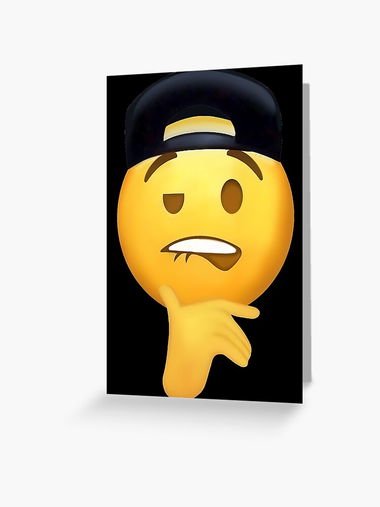 Fuckboy face Meme Emoji With Hat Biting Lip | Canvas Print