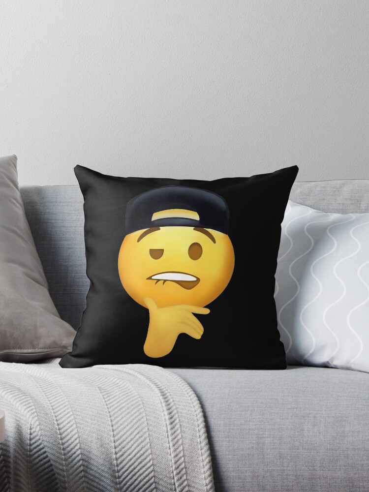 Best Quality Bite Lip Emoji Fuckboy Meme Pillow for Sale by fomodesigns Redbubble