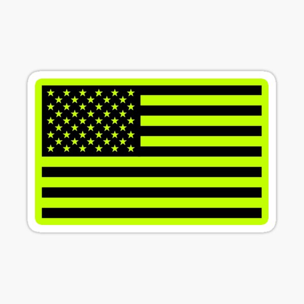 American Flag - Construction Safety Green Sticker