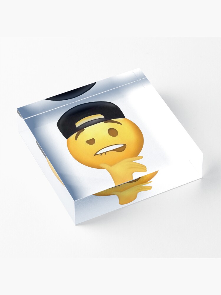 Fuckboy face Meme Emoji With Hat Biting Lip | Canvas Print