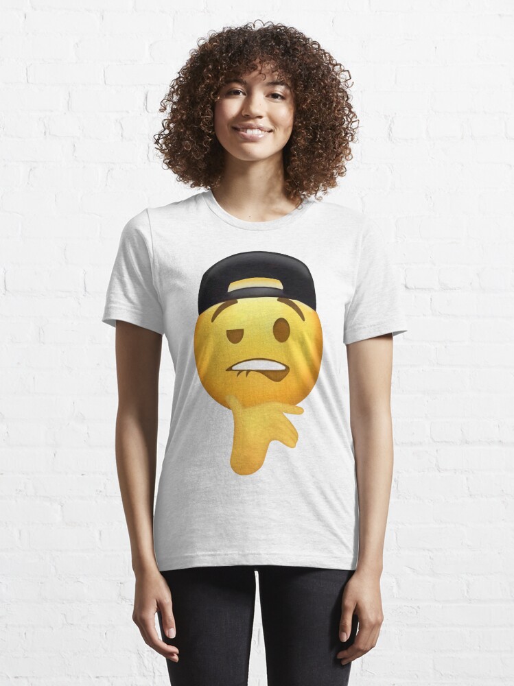 Fuckboy face Meme Emoji With Hat Biting Lip | Canvas Print