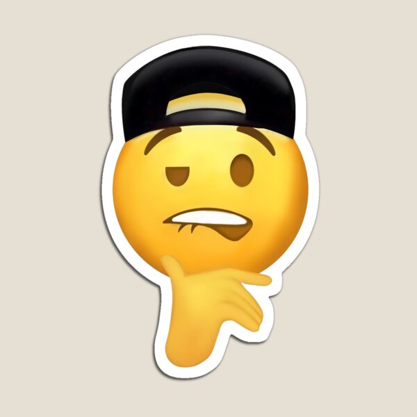 Fuckboy face Meme Emoji With Hat Biting Lip Magnet