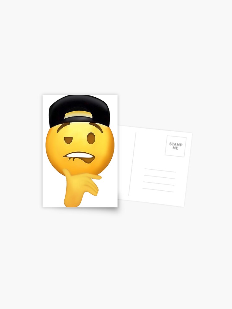 Fuckboy face Meme Emoji With Hat Biting Lip | Canvas Print