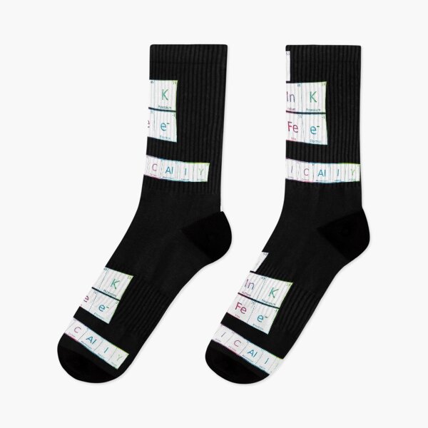 Item preview, I Drink Coffee Periodically Chemistry Pun tie dye font on black background  designed and sold by UncleStuScience.