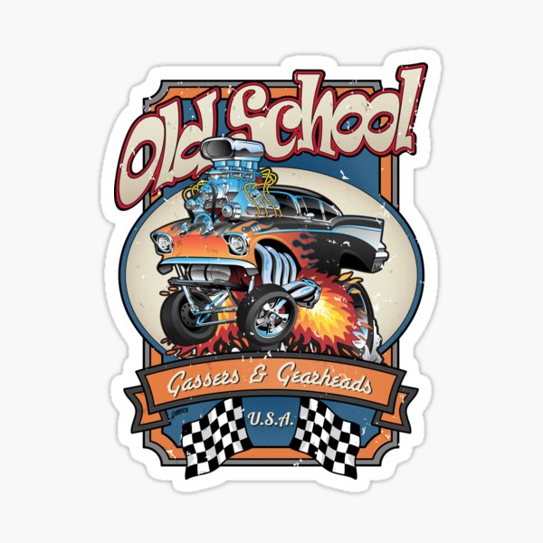Item preview, Vintage Old School Gassers and Gearheads Car Cartoon Illustration designed and sold by hobrath.