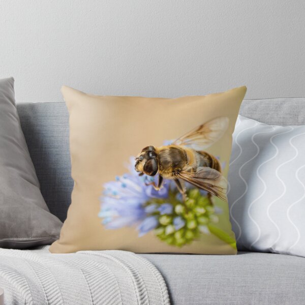 Item preview, hoverfly on blue flower designed and sold by stresskiller.