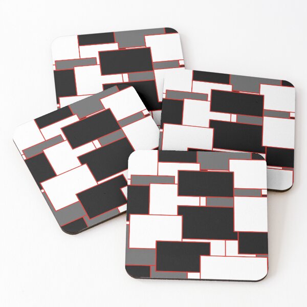 Item preview, Red, Black, and White Rectangles designed and sold by Bestagon.