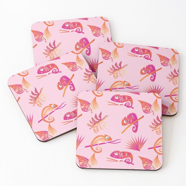 Item preview, Pink/Orange Chameleons designed and sold by Liz Stahl.