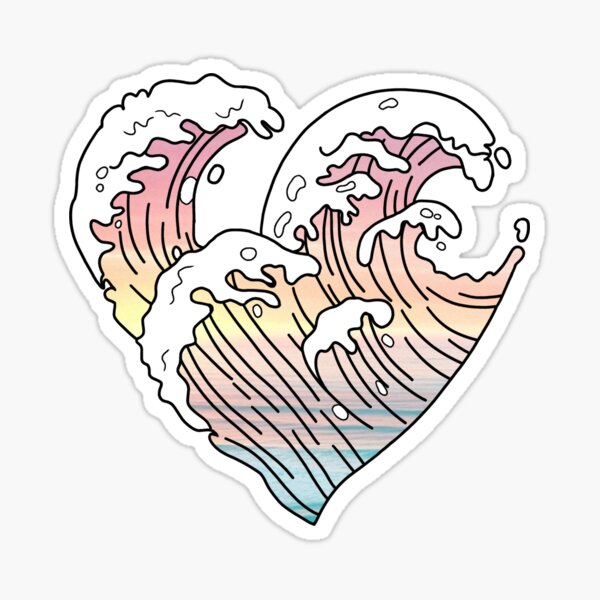 Wave heart Sticker