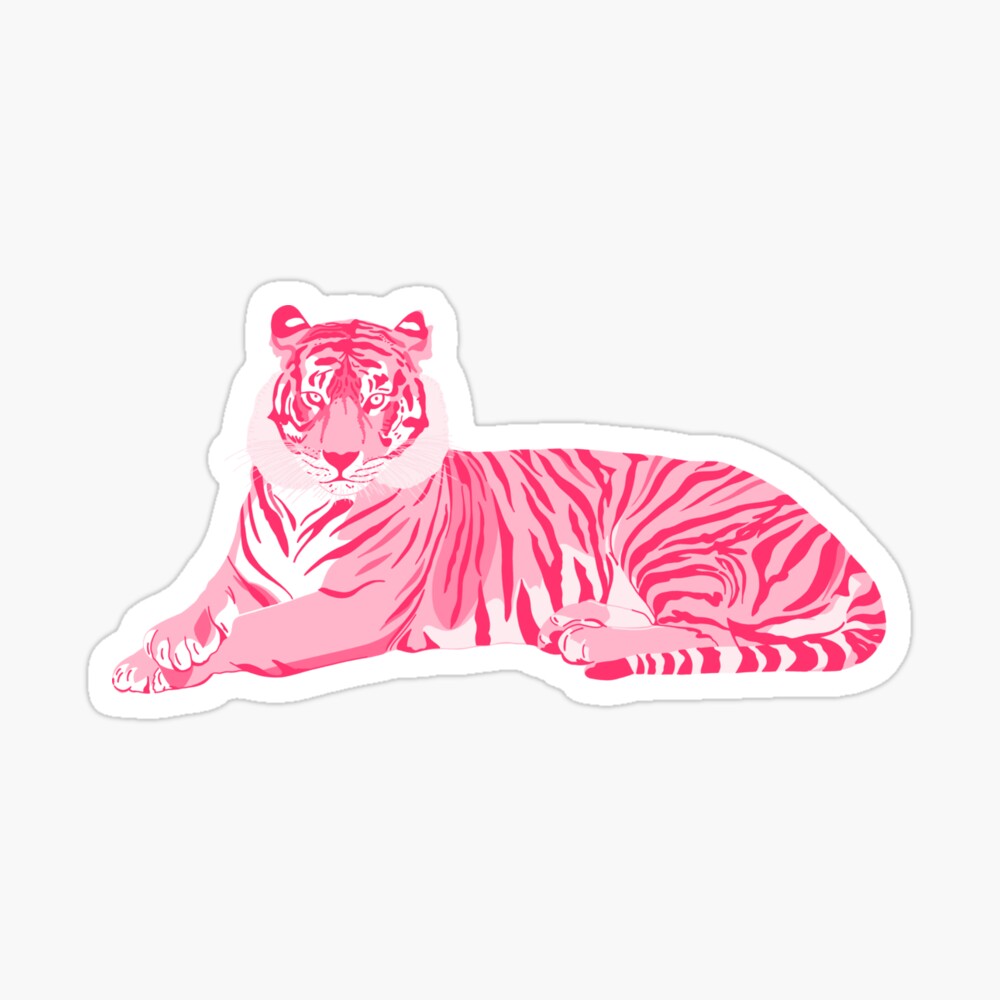 3 Preppy Pink Tiger With Star Eyes PNG Digital Download 