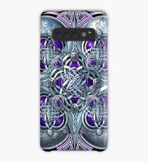 Funda/vinilo para Samsung Galaxy Tapiz de corazones celtas en plata y morado