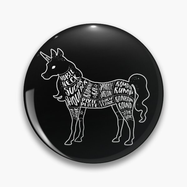 Item preview, Unicorn - Fantasy Butcher Cuts of Meat - Black on Black designed and sold by AliceQuinn.