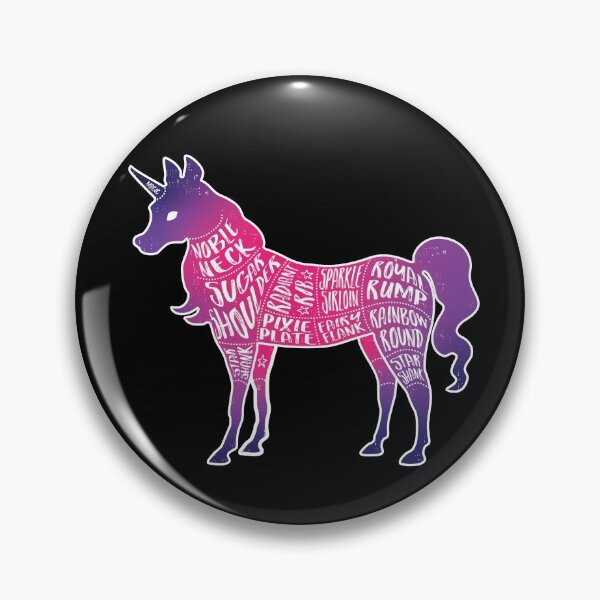 Item preview, Pink Ombre Unicorn on Black - Fantasy Butcher Cuts of Meat designed and sold by AliceQuinn.