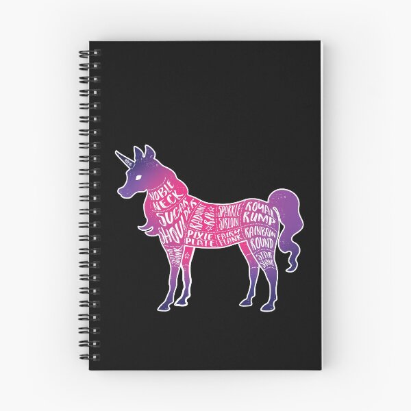 Item preview, Pink Ombre Unicorn on Black - Fantasy Butcher Cuts of Meat designed and sold by AliceQuinn.