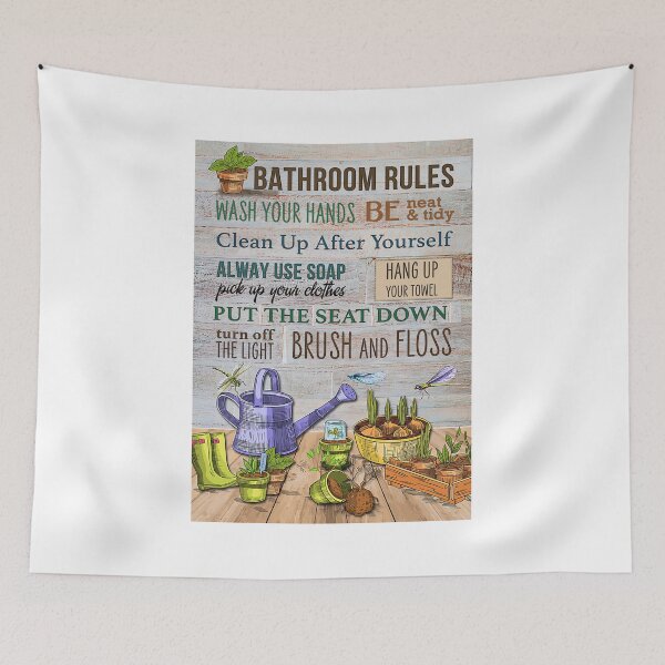 Item preview, Bathroom Rules Garden Wash Your Hands Poster designed and sold by CtiradRybar-01.