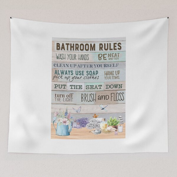 Item preview, Bathroom Rules Brush And Floss Poster designed and sold by CtiradRybar-01.