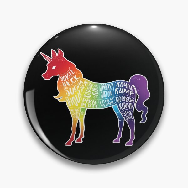Item preview, Rainbow Unicorn on Black - Fantasy Butcher - Cuts of Meat designed and sold by AliceQuinn.